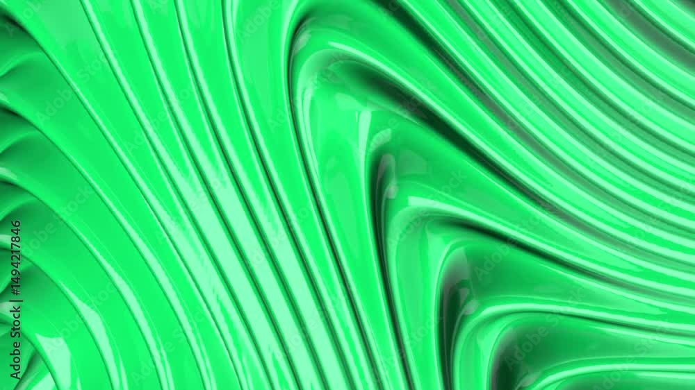 Aufkleber vibrant green abstract waves creating fluid motion and dynamic patterns in digital artwork