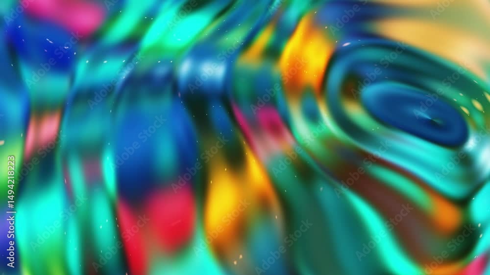Poster vibrant abstract waves of colorful light and reflections creating dynamic motion and energy