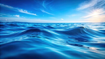 water waves in clean blue water, wavy surface, serene ocean scene