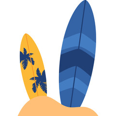 Surf Board with Sand Illustration