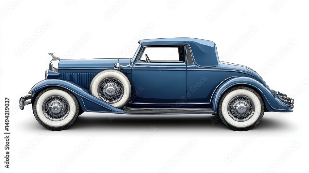Poster elegant vintage car design with sharp edges and soft gradients