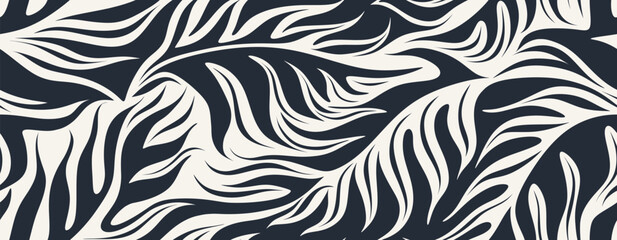palm leaves seamless pattern.  © andin