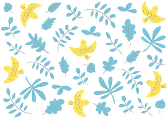 Obraz premium 北欧風花柄パターン