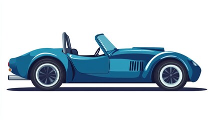 Obraz premium Stylish Roadster Car Design with Simple Flowing Lines on White Background