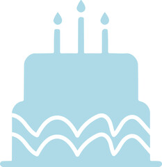 Birthday cake clip art design on plain white transparent isolated background for card, shirt, hoodie, sweatshirt, apparel, tag, mug, icon, poster or badge