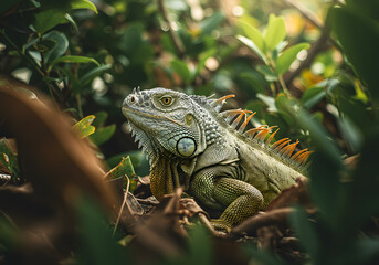 Fototapeta premium Iguana in foliage