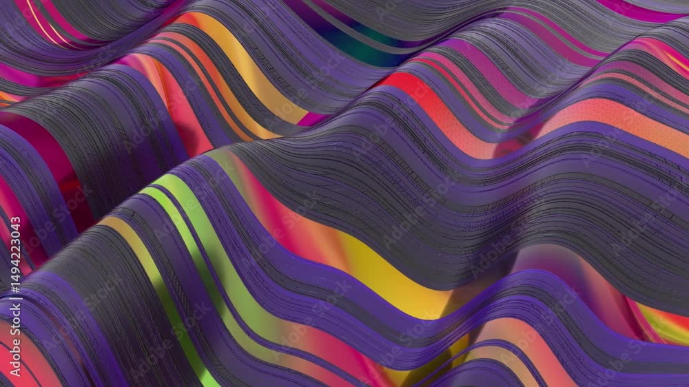 Poster vibrant abstract waves: a mesmerizing dance of colorful patterns and textures