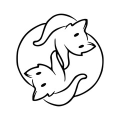 yin and yang cats symbol