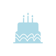 Birthday cake clip art design on plain white transparent isolated background for card, shirt, hoodie, sweatshirt, apparel, tag, mug, icon, poster or badge