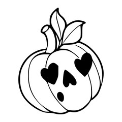 cute cartoon Halloween pumpkin face