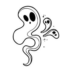 trippy ghost line art