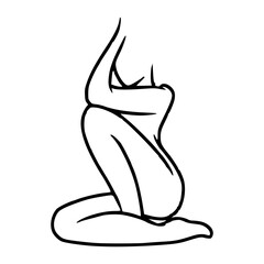 stylized female pose illustration