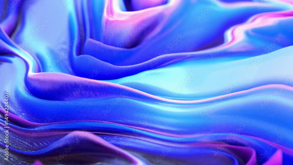 Aufkleber vibrant abstract waves with dynamic colors and smooth flowing motion in creative digital art