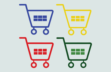 shopping cart icon set.