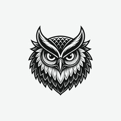 Owl Vector Silhouette – Black and White Minimalist Owl Clipart | Wildlife Bird Illustration for Logos, Stickers & T-Shirt Design