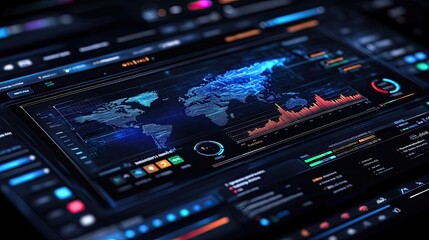 Fototapeta premium Global Data Analytics Dashboard.