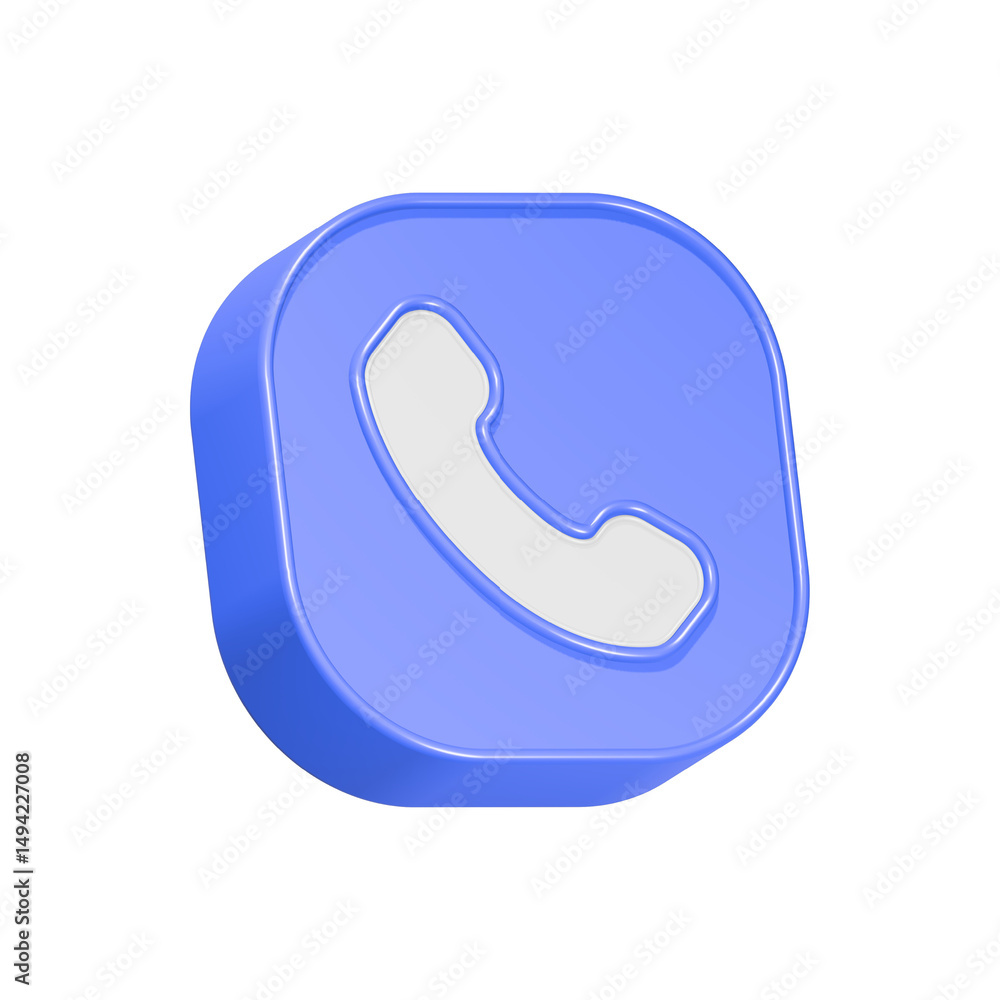 Poster accept call phone 3d rendering icon