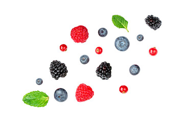 mixed berries on transparent background, a fresh and vibrant assortment