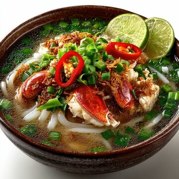 Delicious vietnamese banh canh cua with crab meat vietnamese cuisine food indoor close-up culinary delight