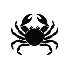 black silhouette vector illustration of a crab isolated on white background