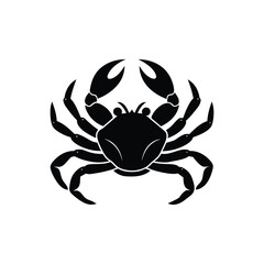 black silhouette vector illustration of a crab isolated on white background