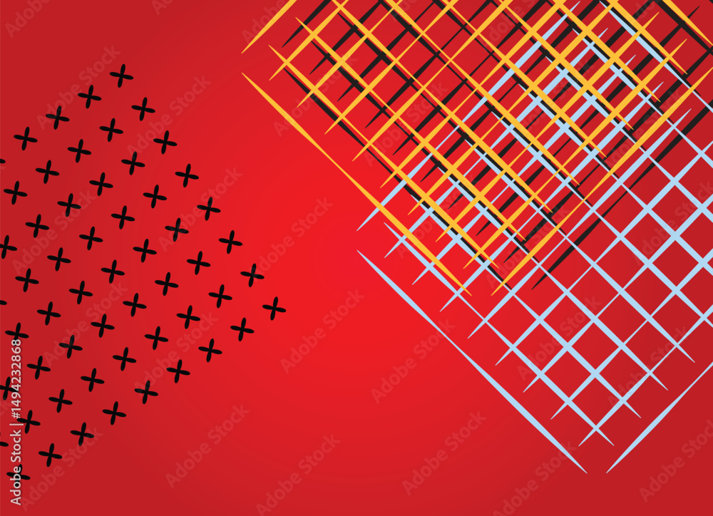 Poster abstract red background with geometric shapes. vector illustration in flat style. design element for