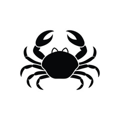 black silhouette vector illustration of a crab isolated on white background