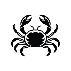 black silhouette vector illustration of a crab isolated on white background