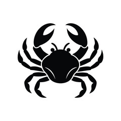 black silhouette vector illustration of a crab isolated on white background