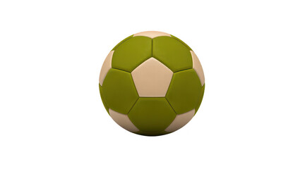 Olive and Beige Soccer Ball on Transparent Background