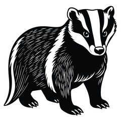 Adobe Illustrator ArtwoVector illustration of zorilla isolated on white background.rk