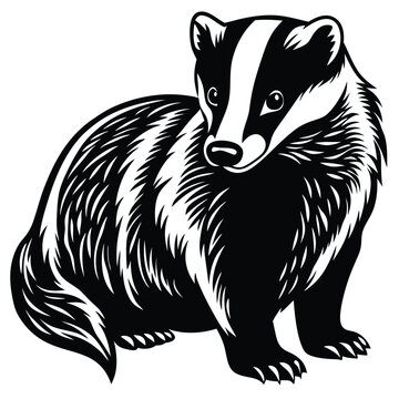Adobe Illustrator ArtwoVector illustration of zorilla isolated on white background.rk