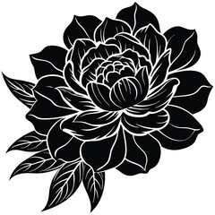 Adobe Illustrator AFloral peony corner accent graphic design file for stylish decorations and artworrtwork