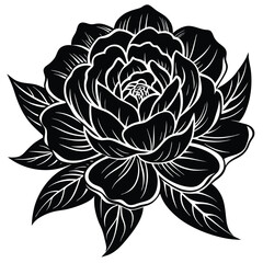 Adobe Illustrator AFloral peony corner accent graphic design file for stylish decorations and artworrtwork