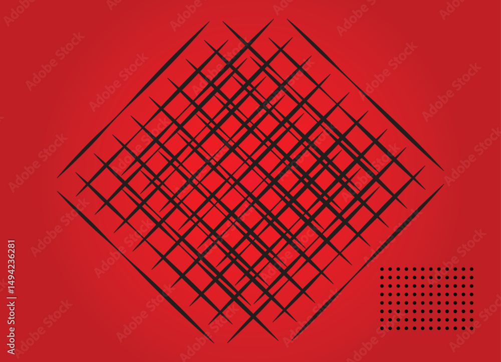 Poster abstract red background with geometric shapes. vector illustration in flat style. design element for