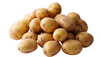 Pile of Fresh Potatoes on Transparent Background