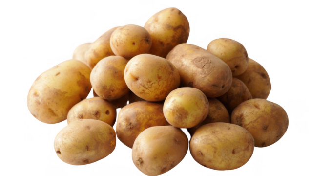 Pile of Fresh Potatoes on Transparent Background