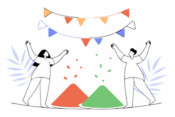 Cartoon Hot Dog Illustration with a Smiling Face Holding Mustard and Ketchup Bottles