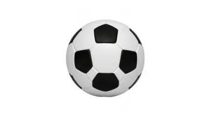 Classic Black and White Soccer Ball on Transparent Background