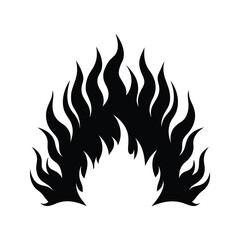Abstract black flame illustration on white background perfect for design concepts and graphics
