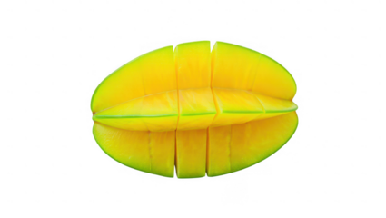 Sliced Mango Arranged in a Lip Shape on Transparent Background
