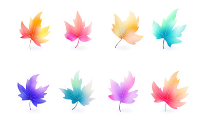 Highly detailed illustrations of various trees, leaves, grasses, and botanical elements, featuring realistic, minimalist, and abstract compositions on a white background.