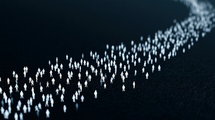 Naklejka premium Abstract representation of a large group of people in motion.