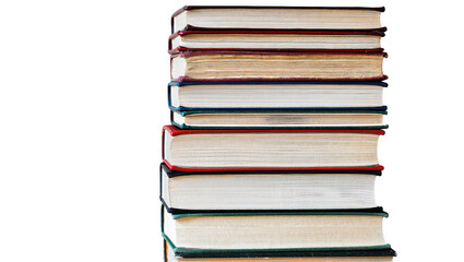 Stack of Vintage Books on Transparent Background