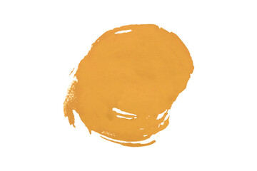 Orange watercolor background. Artistic hand paint. Isolated on transparent background.
