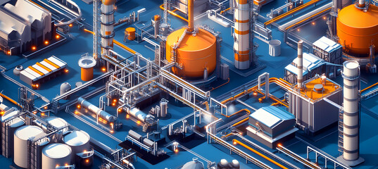 Industrial Refinery Complex Aerial View