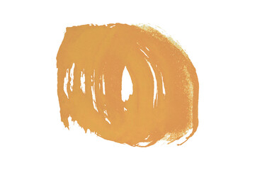 Orange watercolor background. Artistic hand paint. Isolated on transparent background.
