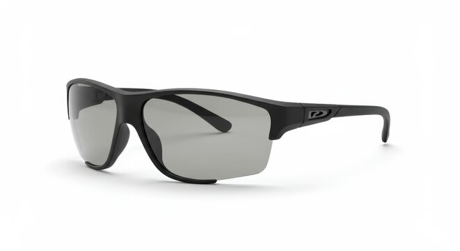 Stylish black sunglasses with tinted lenses, perfect for sun protection, displayed in a studio setting.