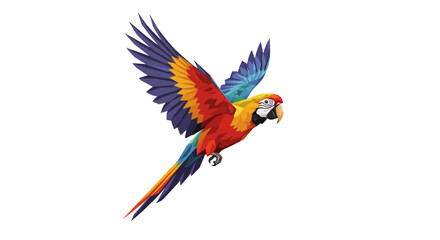 Colorful Geometric Macaw in Flight