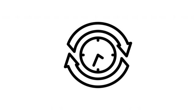 Flexible Hours minimalist stroke animation